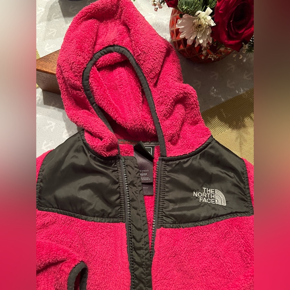 North face fleece hoodie hooded oso jacket sz XS/TP fuchsia pink